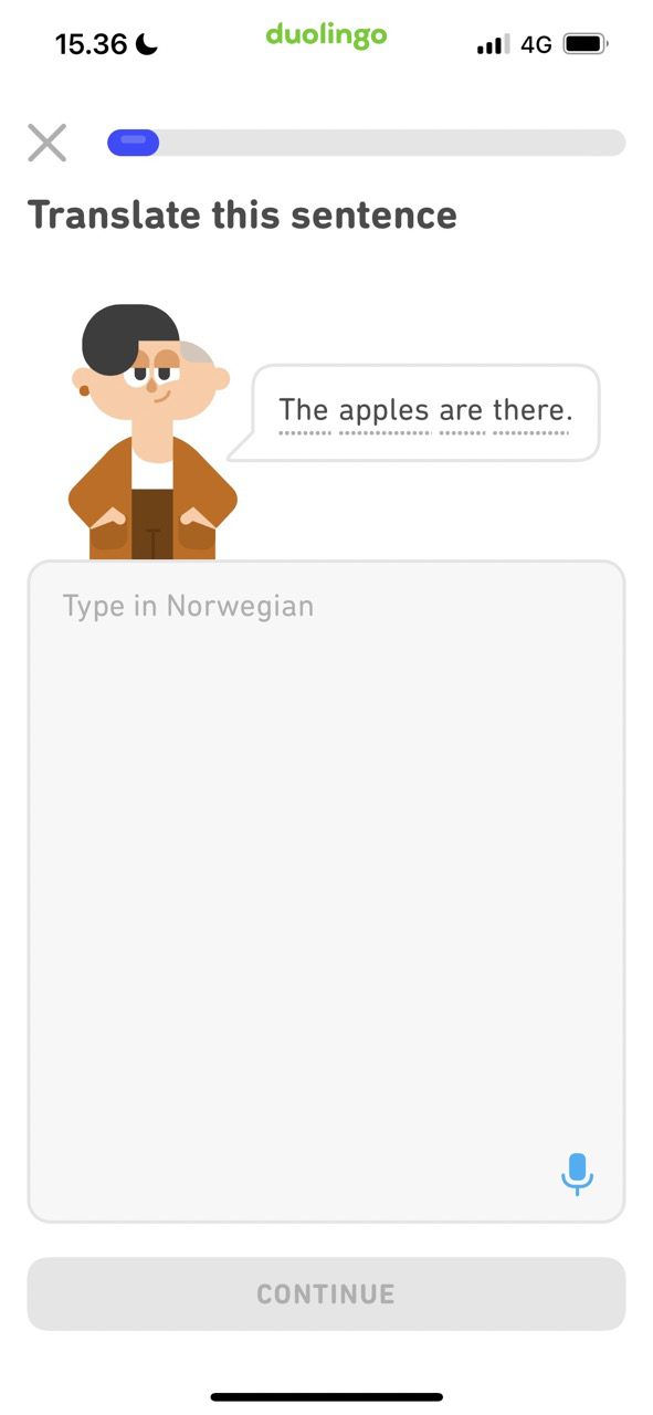 Снимок экрана с обзором ошибок в Duolingo