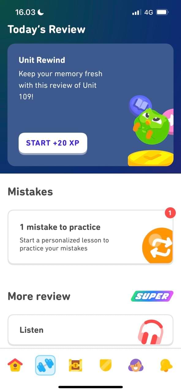 Изучите дополнительные уроки с Duolingo на iOS