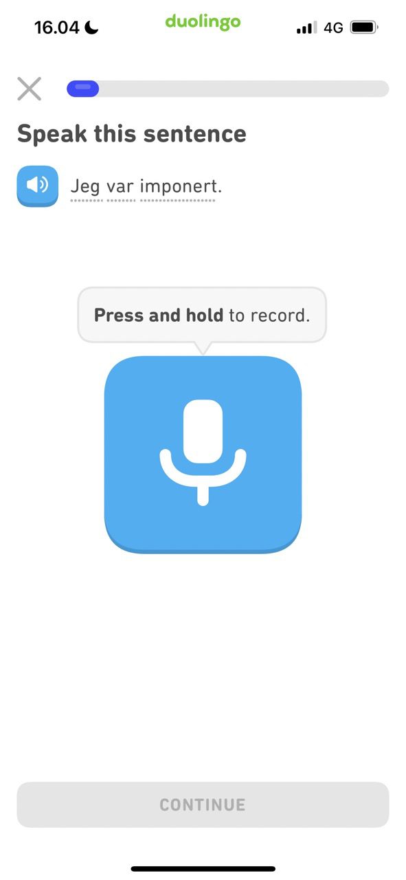 Скриншот бонусного урока в Duolingo на iOS