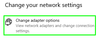 изменить параметры адаптера err_connection_refused