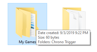 показать размер папки windows 10