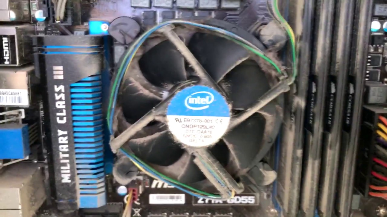 вентилятор процессора пыльный
