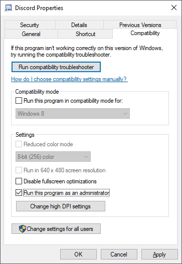 запустить эту программу от имени администратора дискорд