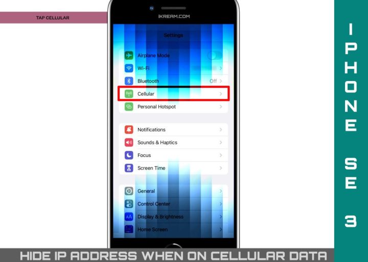 ограничение отслеживания IP-адреса iPhone SE 3 сотовые данные CELLULAR 1024x731 1 Как скрыть IP-адрес при использовании сотовых данных iPhone
