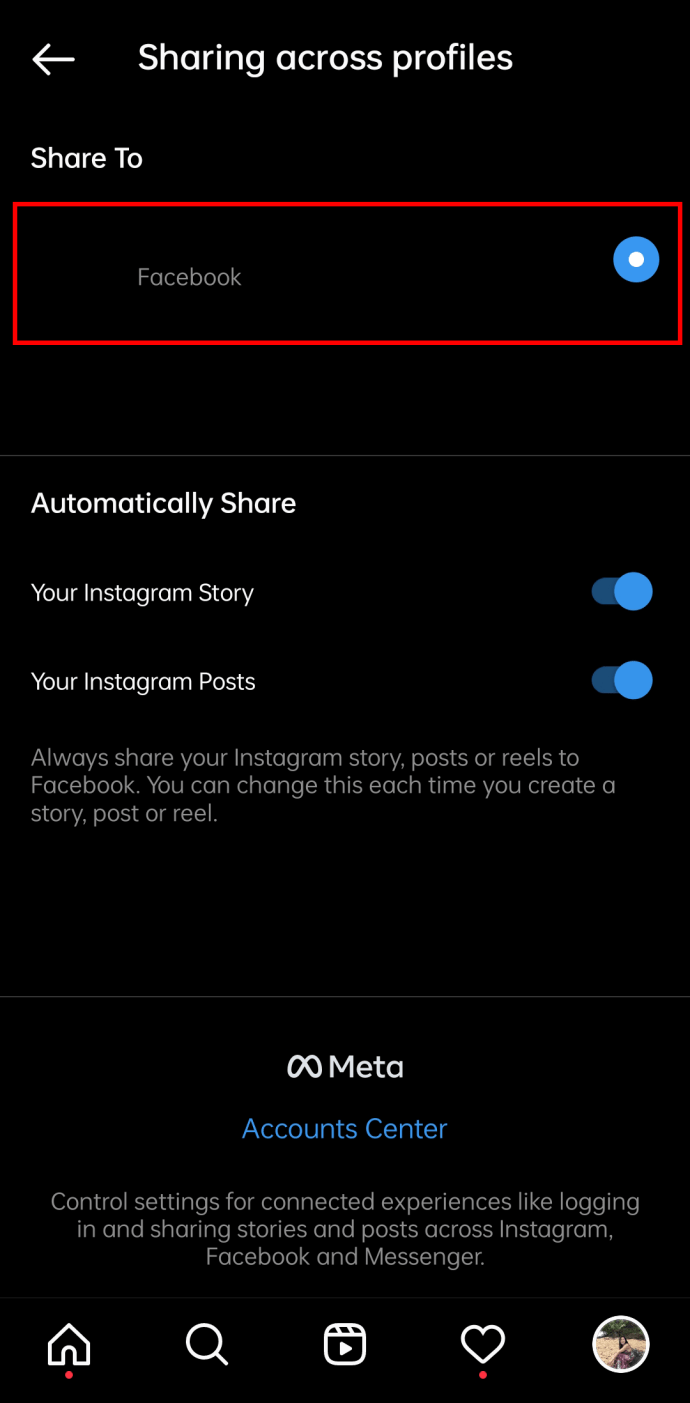 точка 1 Как поделиться публикацией Facebook в Instagram