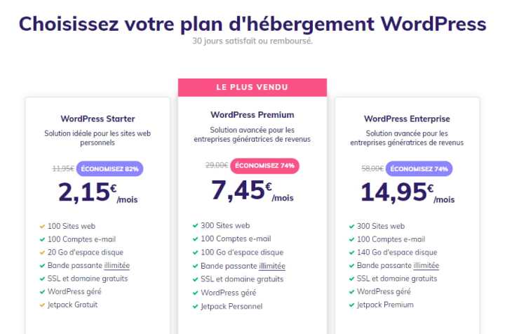 стоимость веб-хостинга WordPress-Bande-Passante
