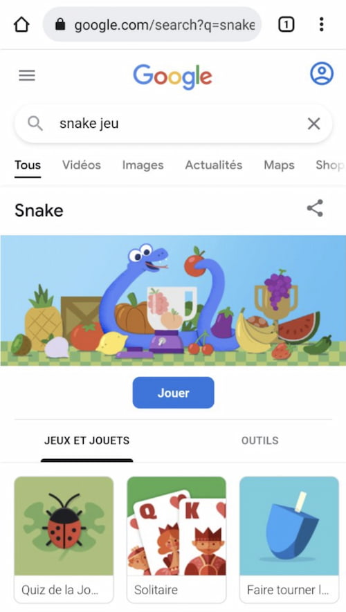 змея пасхальное яйцо гугл игра