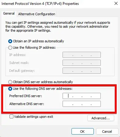 сменить DNS-сервер шаг 7