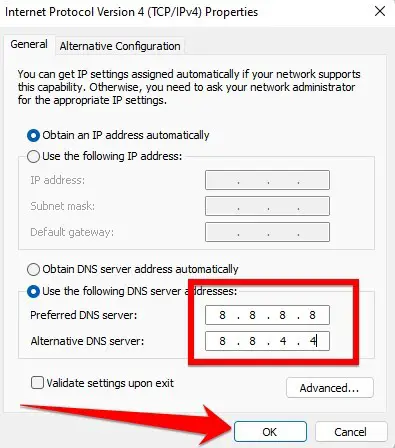 сменить DNS-сервер шаг 8