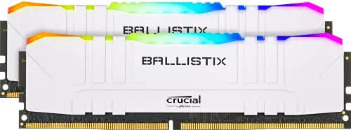 Комплект оперативной памяти Crucial Ballistix RGB 3600 МГц DDR4 DRAM для настольных игр, 16 ГБ (8 ГБ x 2), CL16 BL2K8G36C16U4WL (белый)
