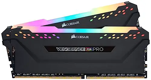 Компьютерная память Corsair VENGEANCE RGB PRO DDR4 16 ГБ (2x8 ГБ), 3200 МГц CL16, совместимая с Intel XMP 2.0 iCUE — черный (CMW16GX4M2C3200C16)