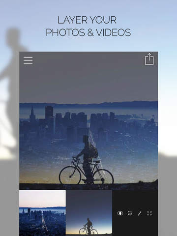 Fused: снимок экрана с двойной экспозицией, видео и изображениями и редактором Blender